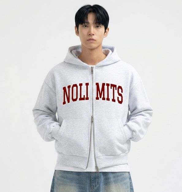 UNDEROFF（アンダーオフ）の「2-way Crop Fit No Limit Hooded Zip-up White Melange（Tops）」