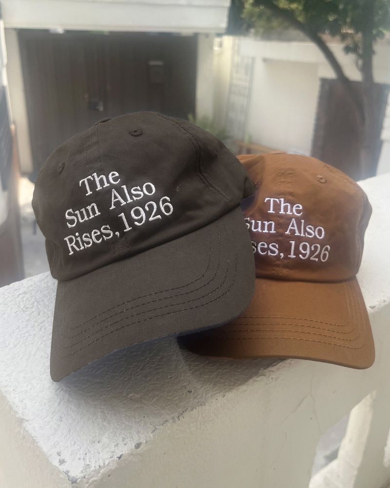 Also lettering embroidery cotton ball cap