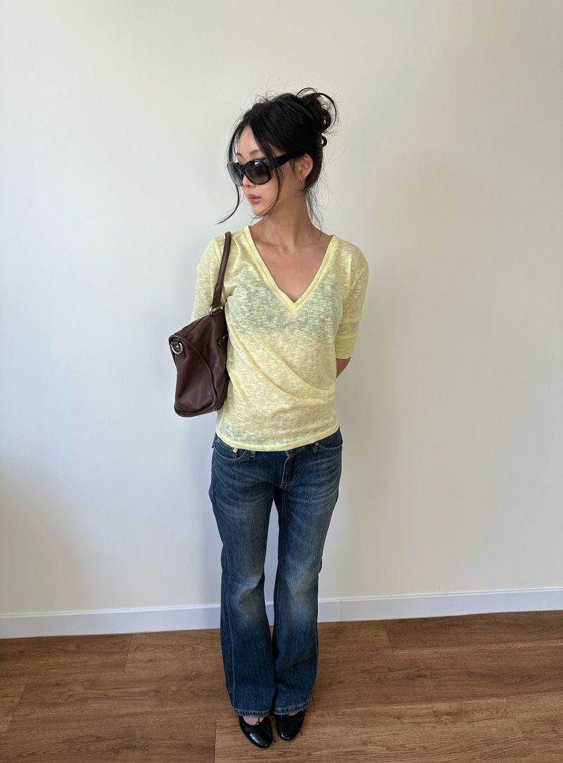 soft bootcut denim pants