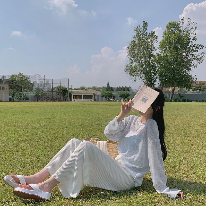 [Bellide made] See-through Bookle Linen Summer Knit T-shirt