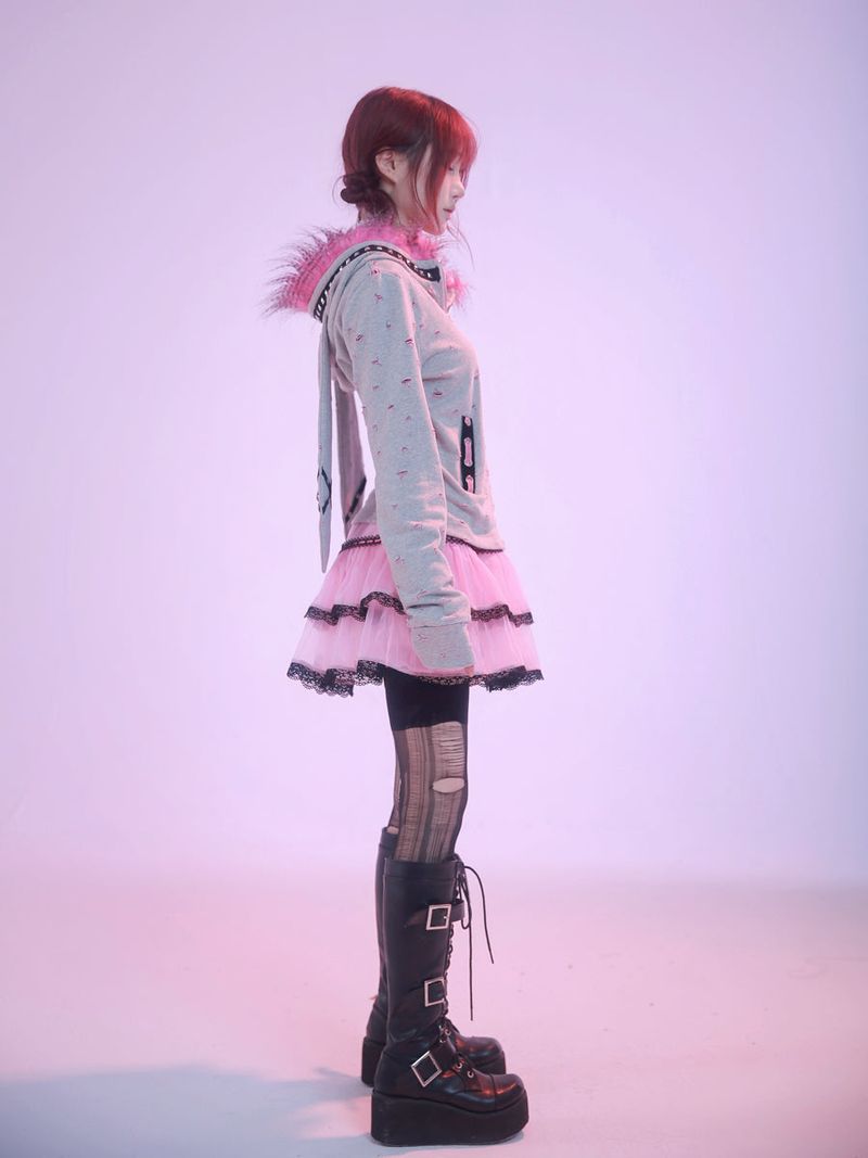 Evil Tooth Punk Bunny Long-Ear Hoodie