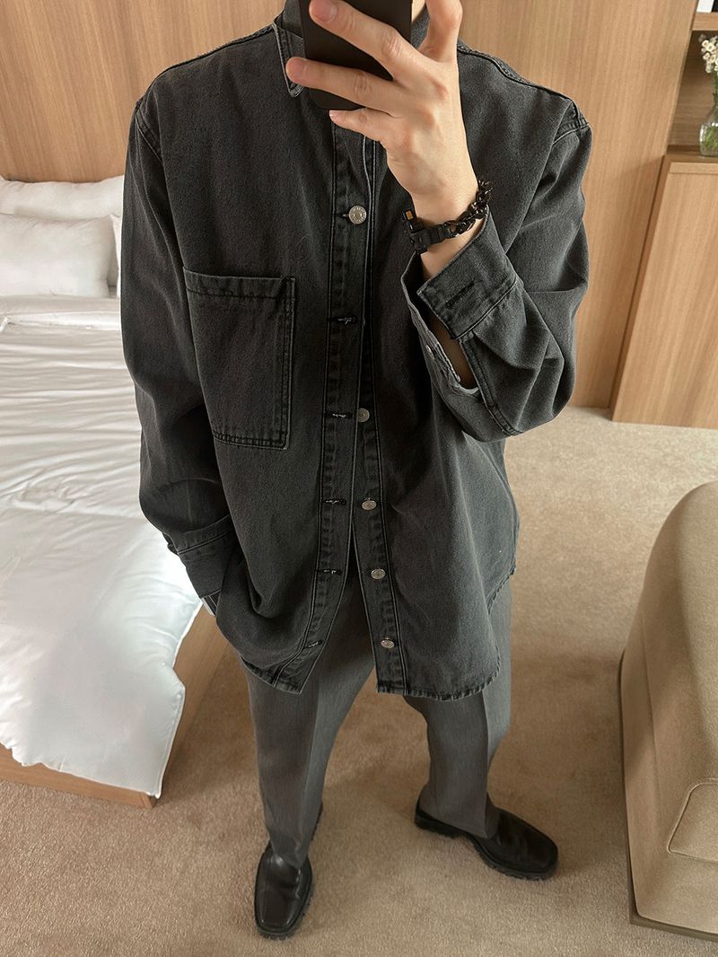 ASCLO Washing Black Denim Jacket