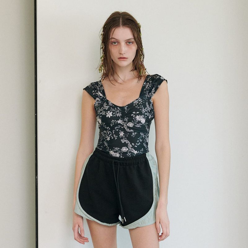 FLOWER SWIMSUIT, BLACK