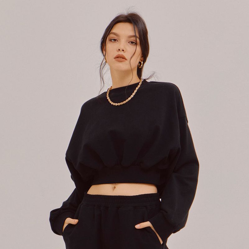 BACK RIBBON SWEAT SHIRT
