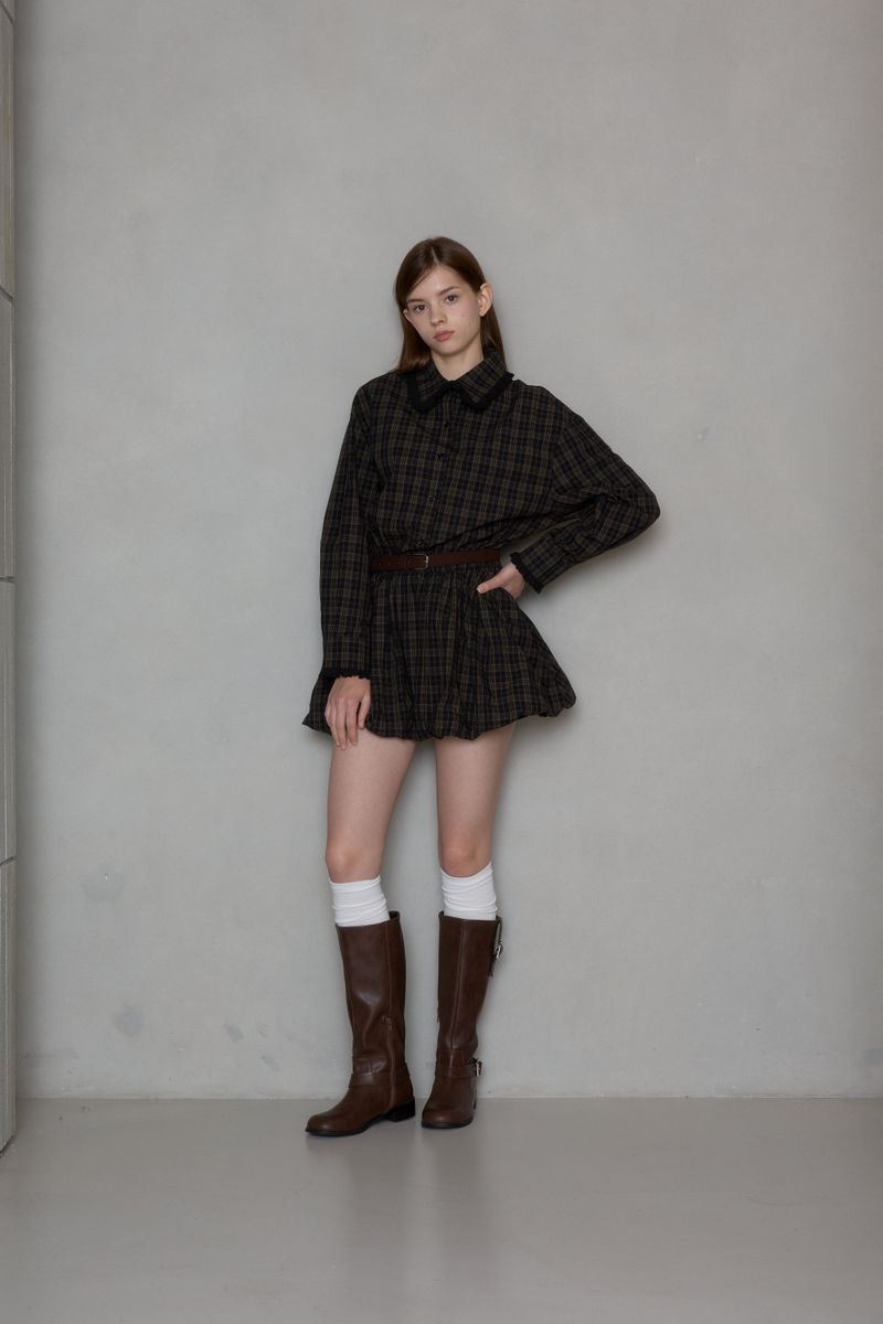URBAN CHECK BALLOON DRESS