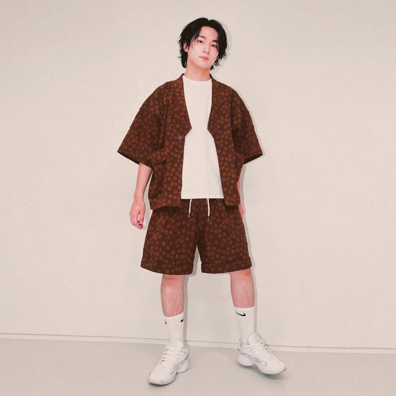 flower robe cardigan_brown