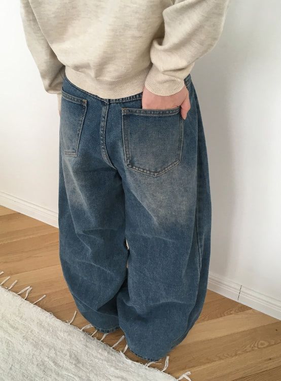 Lega Side Cut Wide Denim Pants