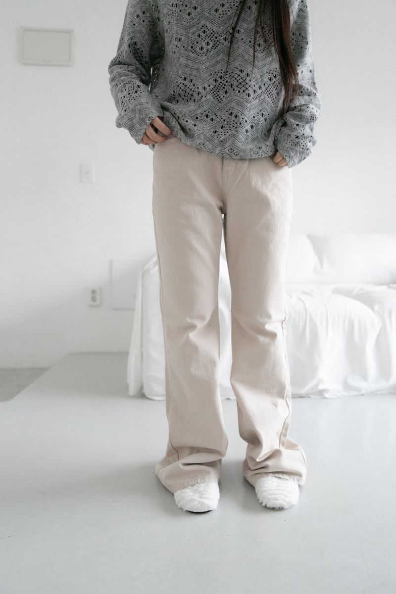 basic semi boots-cut pants(2colors)