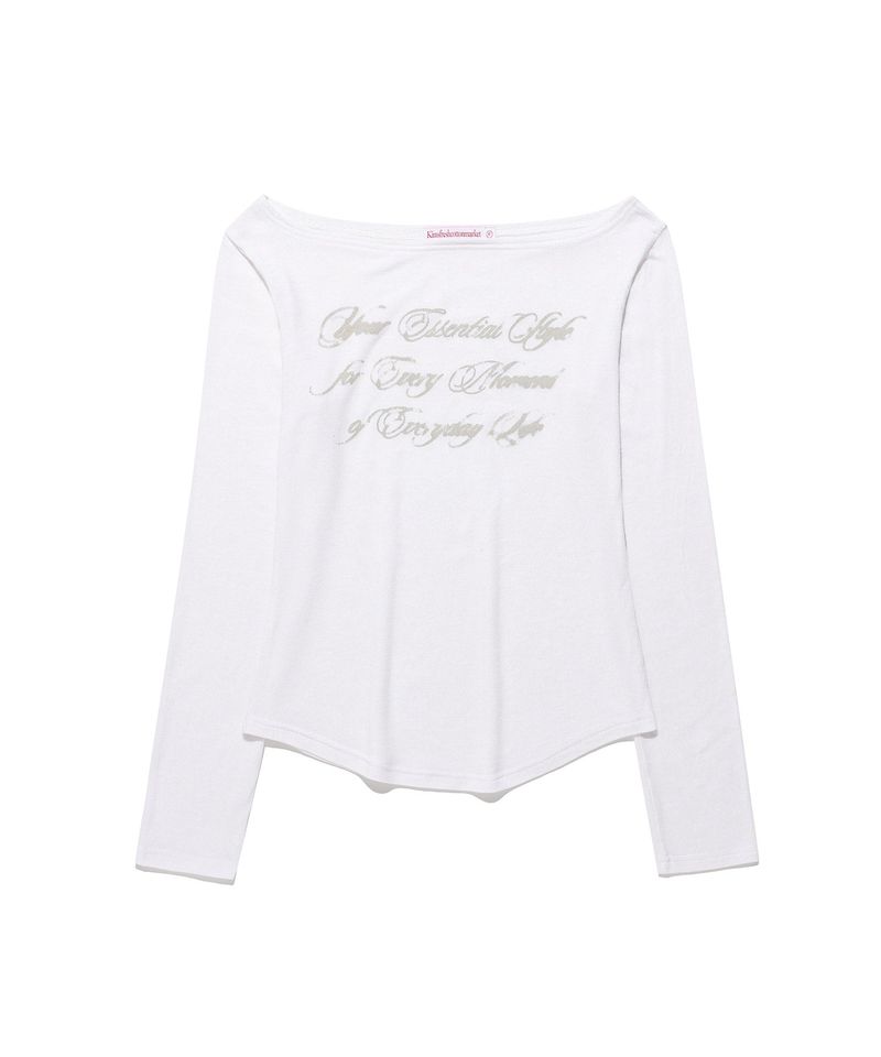 Kims Fresh Cotton Market(キムス フレッシュ コットン マーケット)の「シアーウールテンセルロングスリーブT White(トップス)」
