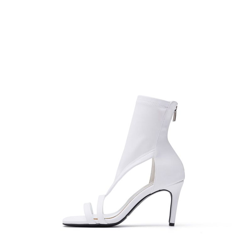 SSIMEEZ（シミズ）の「Side Cut-Out Open Toe Heel(White)（Shoes）」