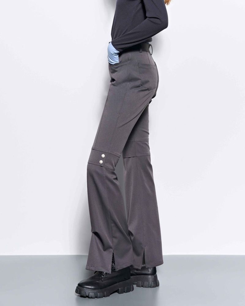 Pinched Slit Pants _ Grey