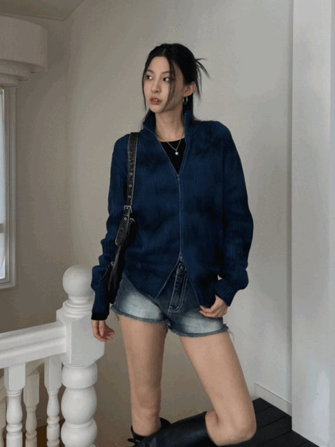 ULAN(ユレン)の「Cosy Spray Two-Way Knit Zip-Up(Tops)」