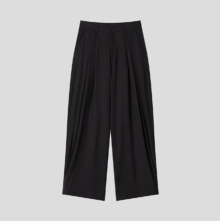 Royden Drape Two-Tuck Wide Slacks