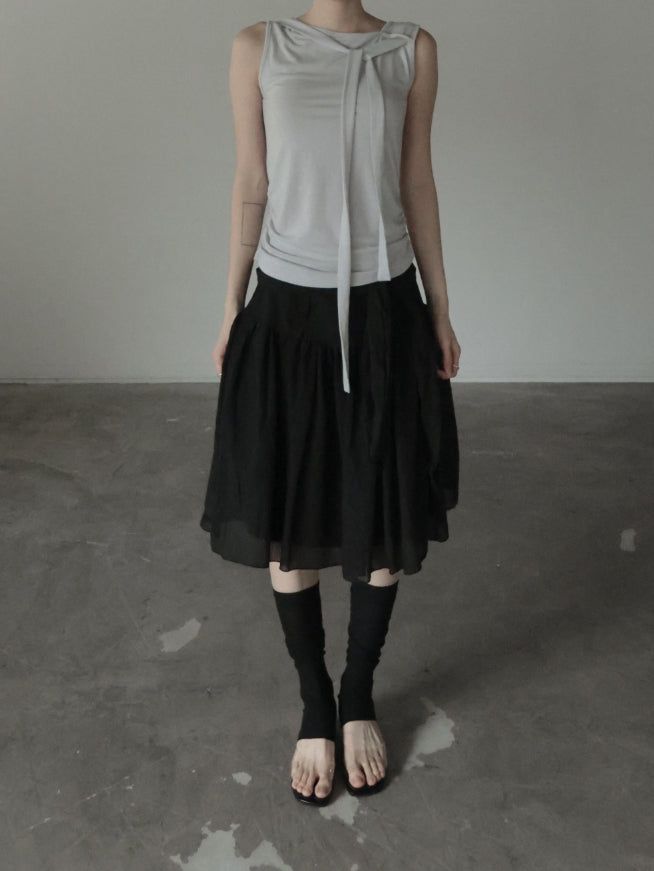 Fiel Knot Flare Midi Skirt