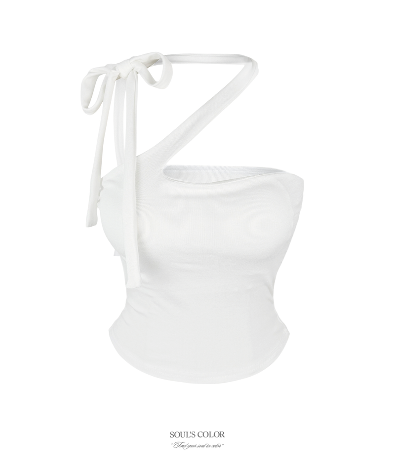 Elia tie ribbon slim top (2color)
