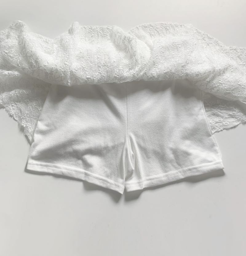 Aishar lace skirt pants (white)
