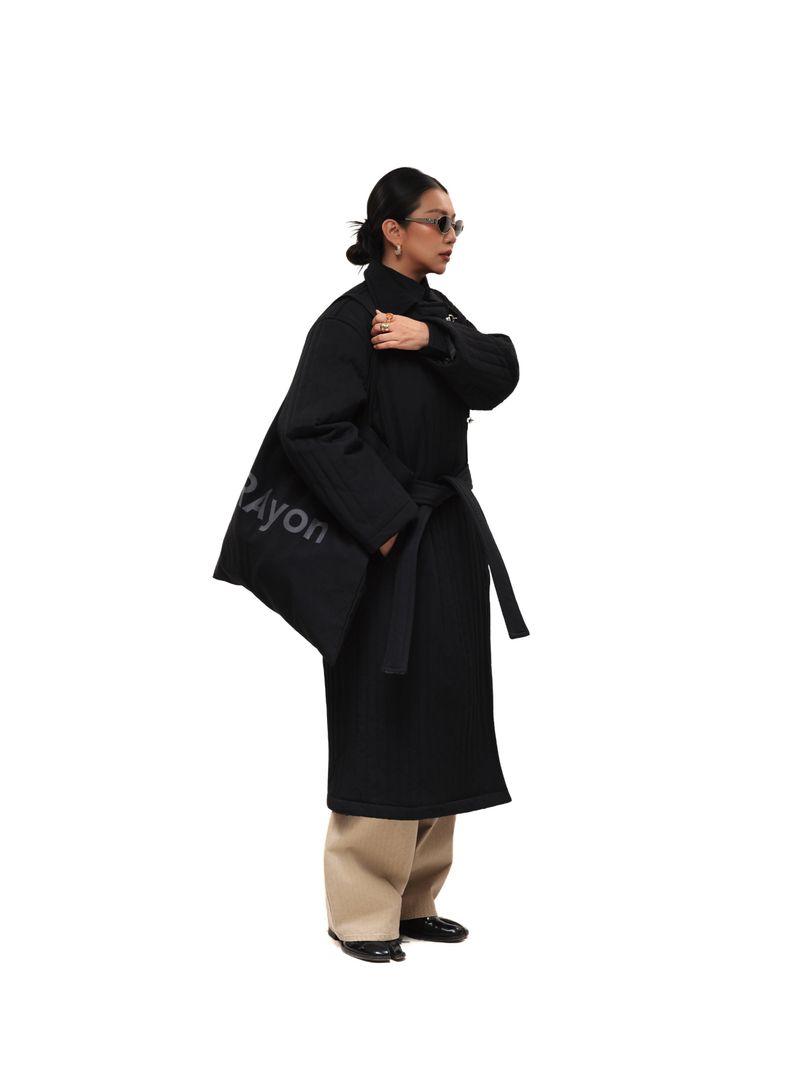 6CRAYON Quilted Knee-Length Lobster-Clasp Structured Overcoat