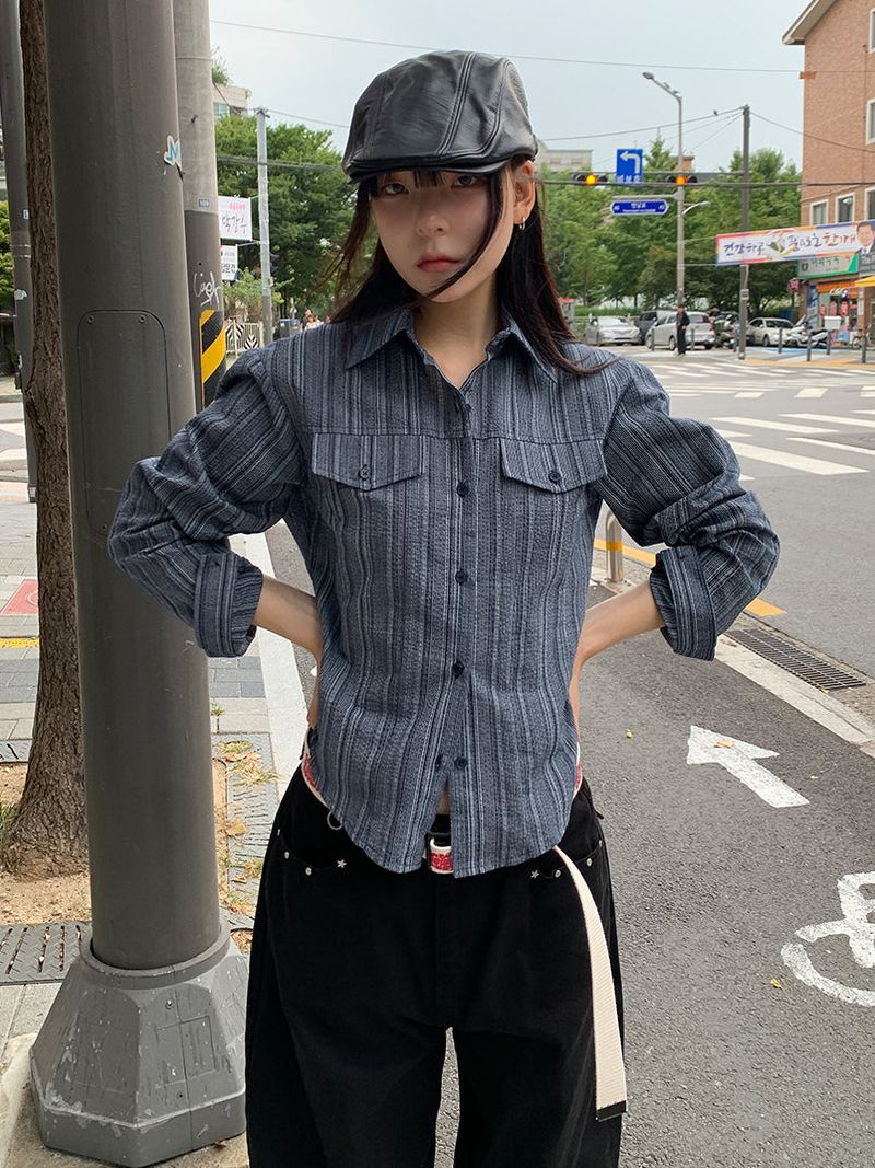 JAZZ THE ORDER(ジャズ ザ オーダー)の「VINTAGE STRIPE SHIRT (3C)(Tops)」