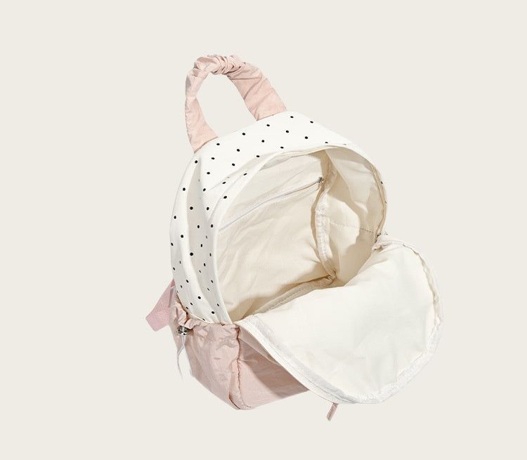 Ribbon Polka Dot Canvas Backpack – Cute College & Commuter Bag