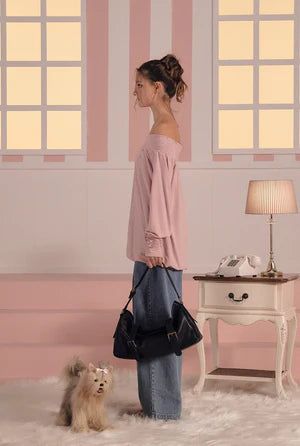 Bell shirring top - pink