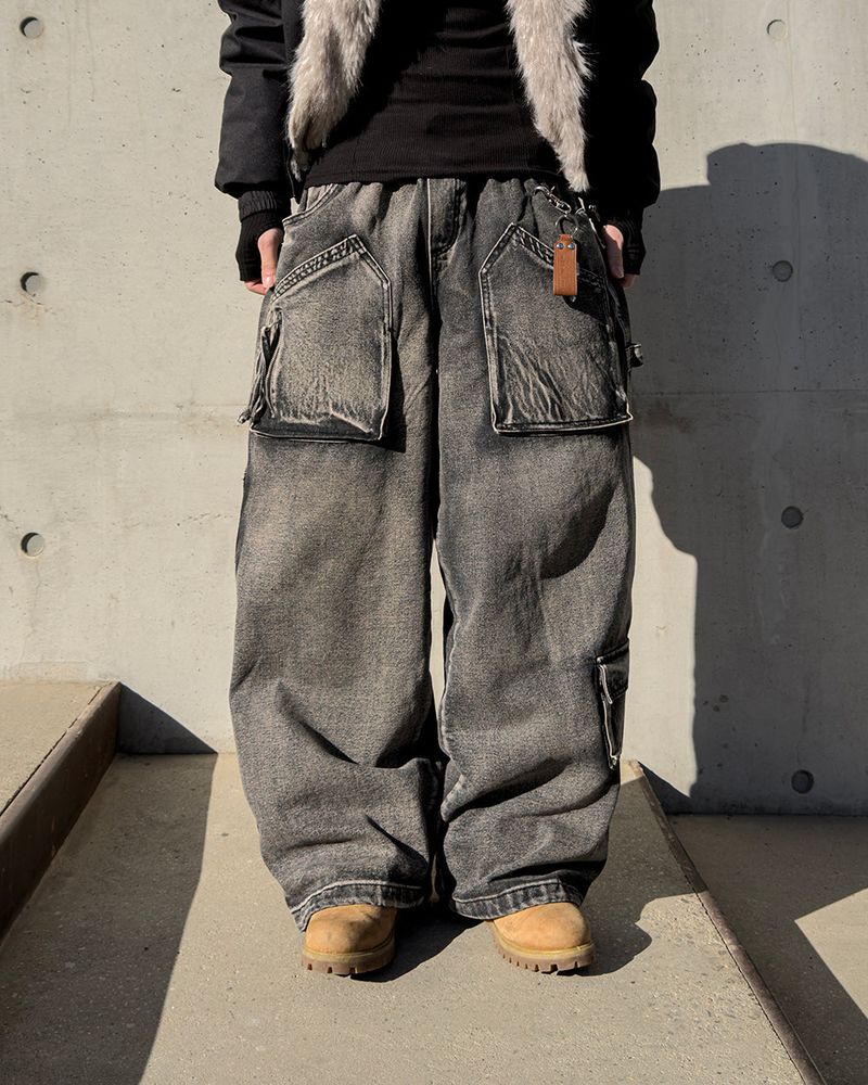 Morik Utility Pocket Wide Denim Pants
