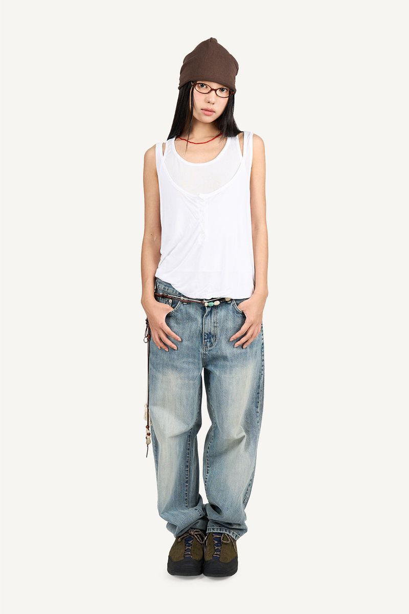 Blue Ocean Straight Denim Pants