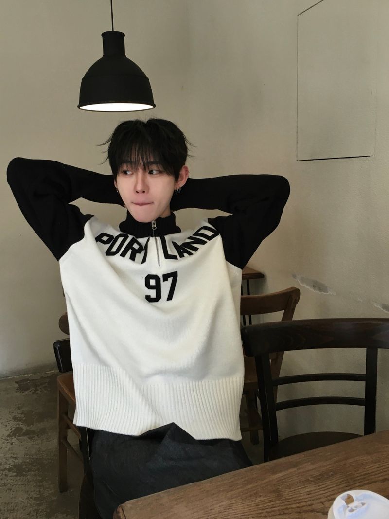 Portland 97 Color Block Knit Zip-Up 2C