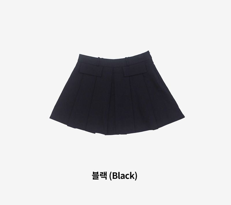 Nero pocket pleats skirt