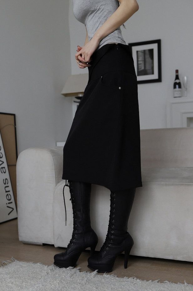 Hats Line Midi Skirt