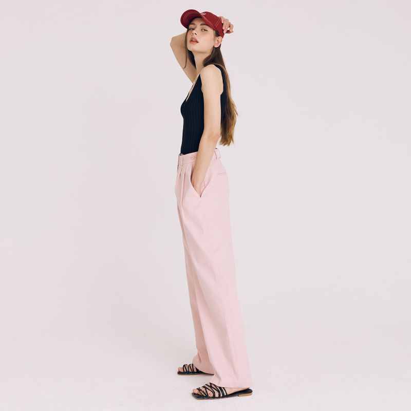 TWOTUCK COTTON WIDE PANTS (PINK)