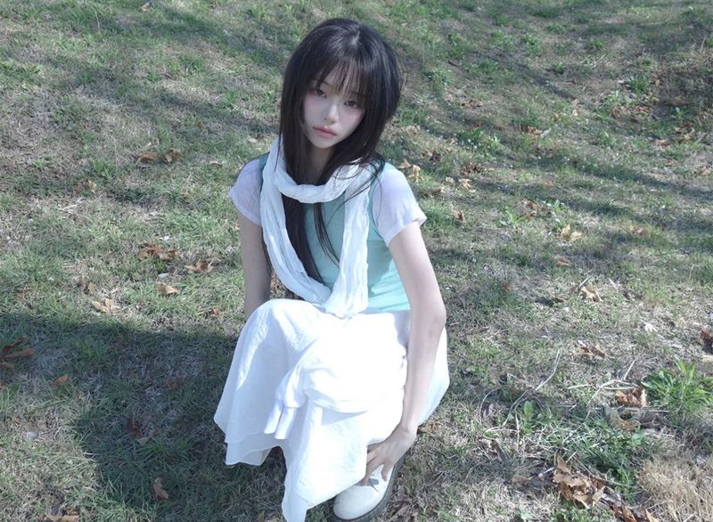 check sleeve skirt