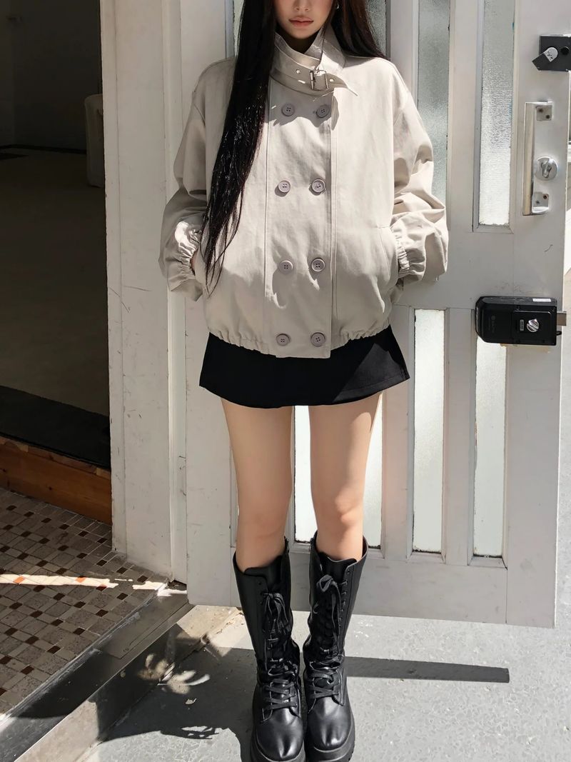 Kubin Buckle Short Trench Jacket