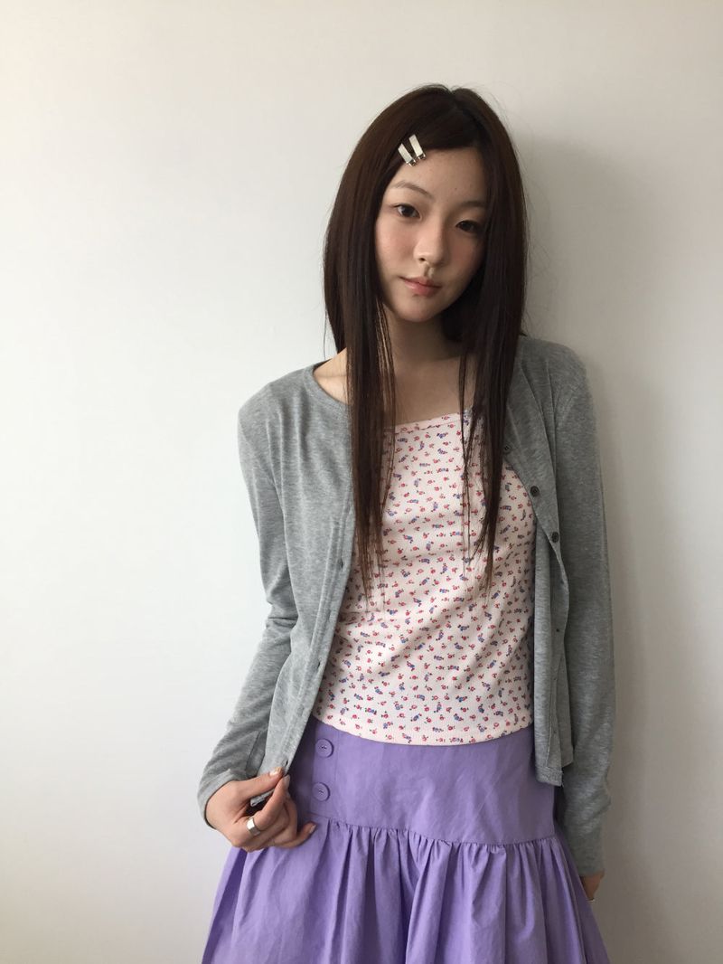 ペールブルームミディスカート (3color)
