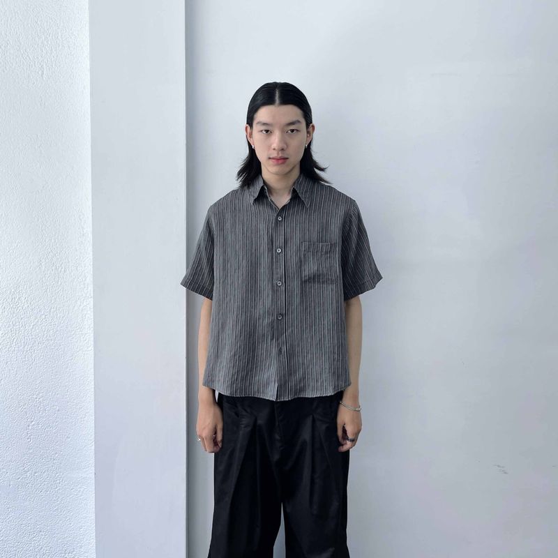 FADE MEET（フェードミート）の「Mist Grey Relaxed Shirt（Tops）」