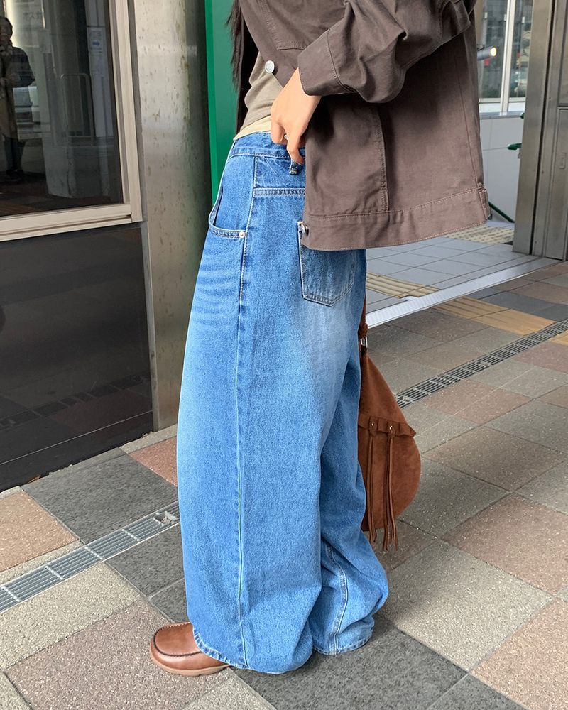 [ORIGINAL] Tough Cubic Denim Wide Pants