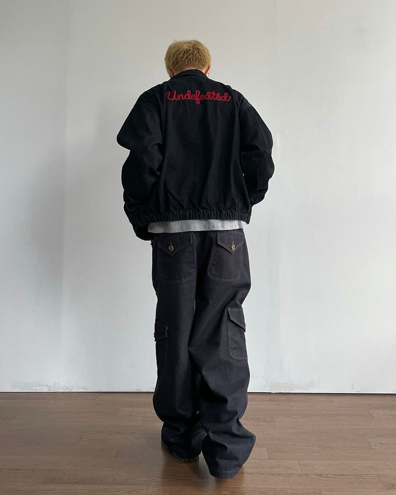 Button Non-fade Cargo Denim Pants