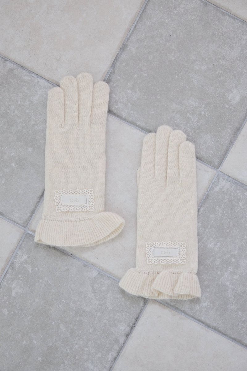 Orb frilly gloves (soft ivory)