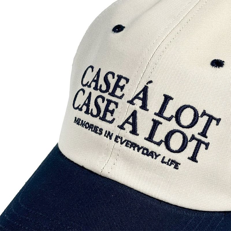 Slogon logo ball cap - Beige&navy