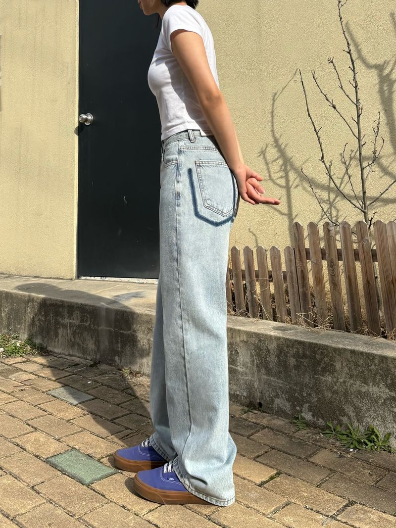 CLASSIC LOOK SEMI WIDE DENIM PANTS code 18101