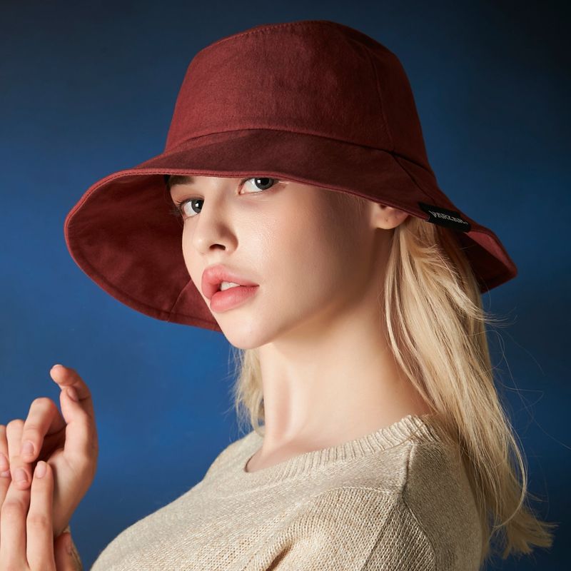 Wire brim bucket hat Burgundy