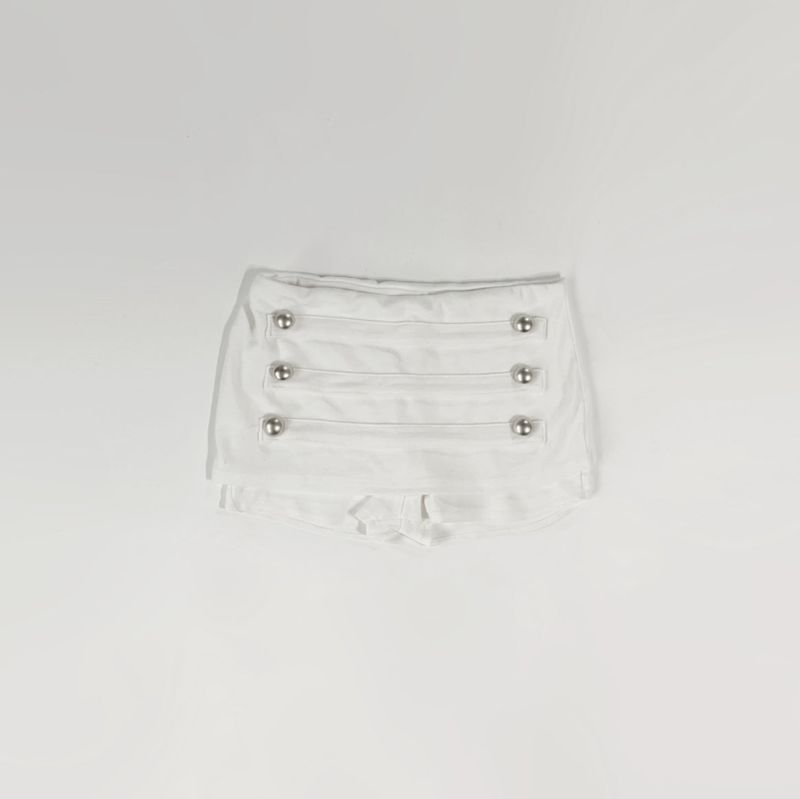 Trony button low-waist skirt (white)