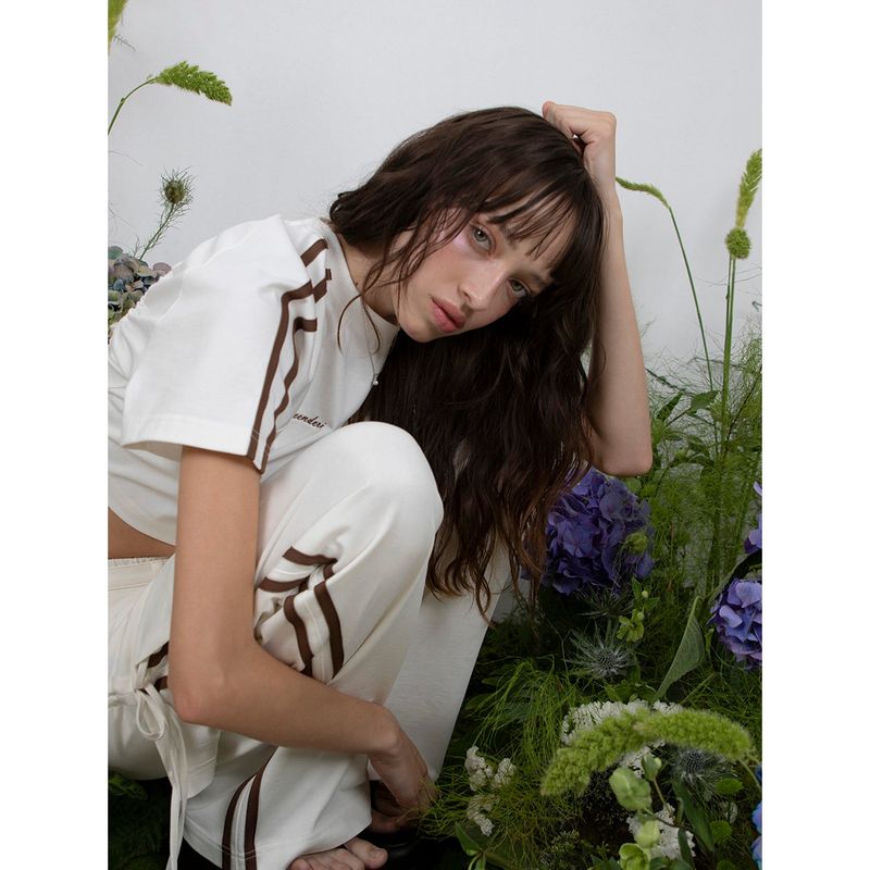 TRACK SHIRRING SKIRT PANTS - WHITE