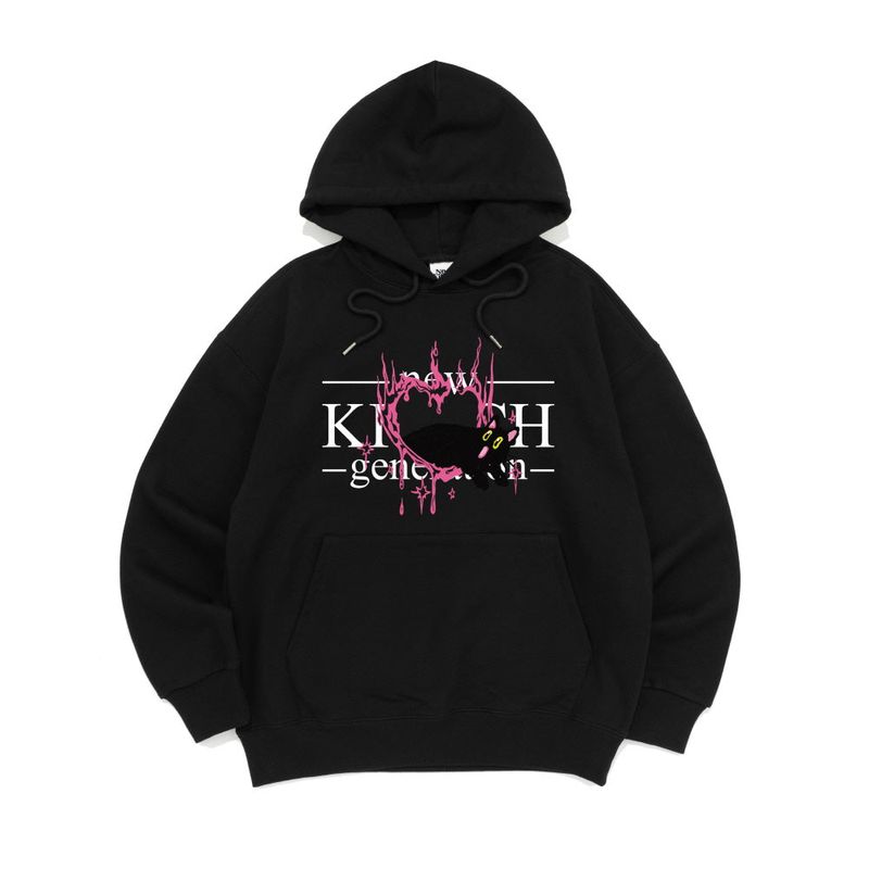 MELTING LOGO HOOD TEE-BLACK