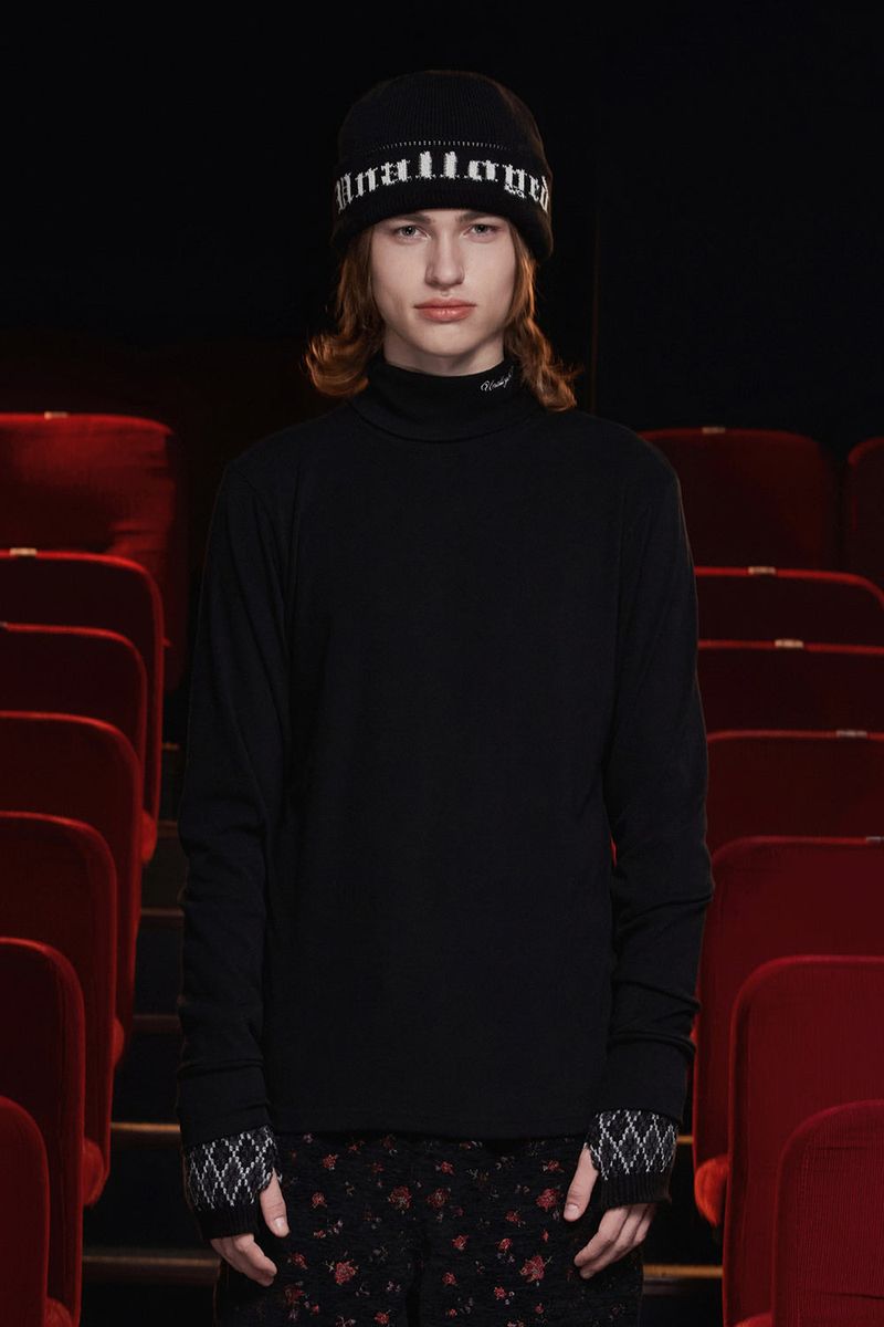 UNALLOYED(アナロイド)の「TURTLENECK KNIT T SHIRT / BLACK(Tops)」