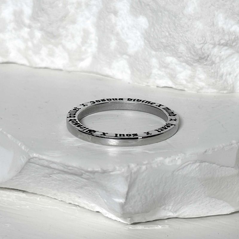 SS-Lettering Ring_Black silver