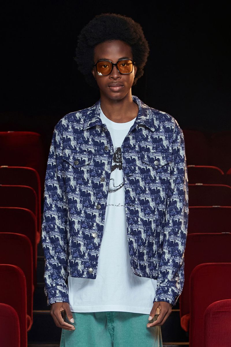 WAVE JACQUARD JACKET / NAVY