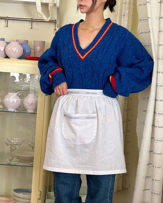 bitteschon band-waist apron