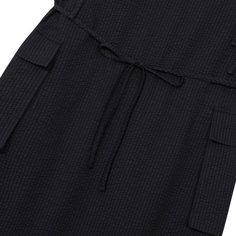 [ULKIN] Seersucker Cargo Sleeveless Dress_Charcoal