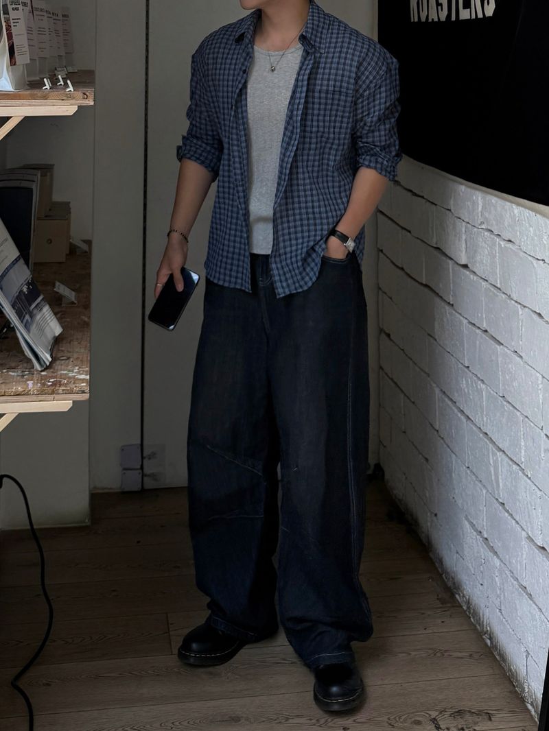 Linen pav dart balloon black denim
