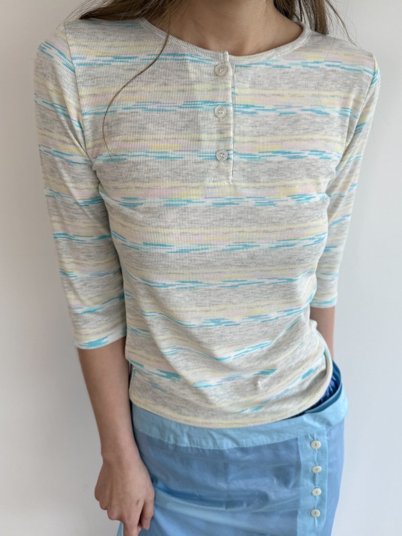pattern henly neck T